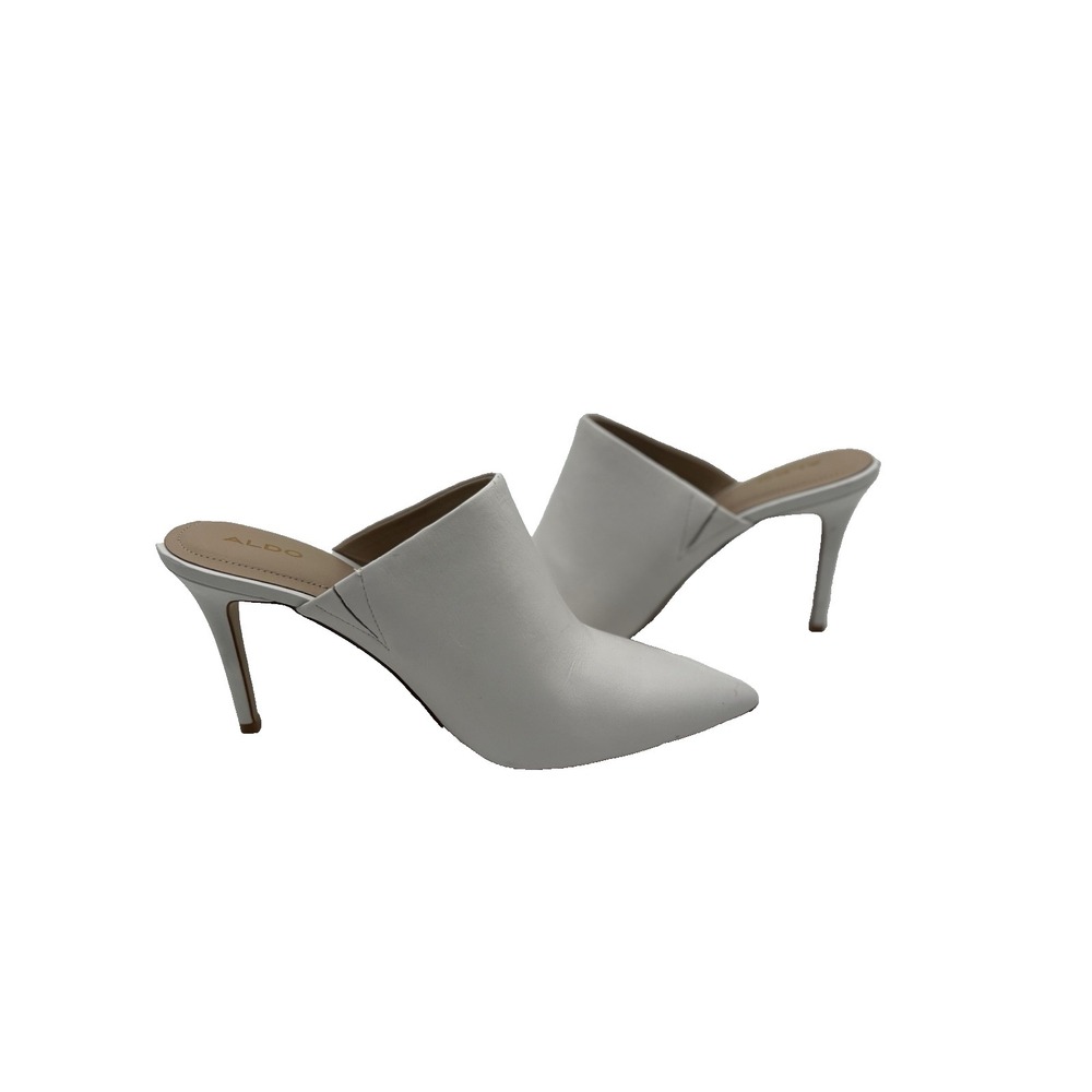 Aldo Mirudien Mules Womens Size 9M White Faux Leather